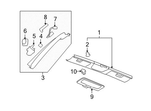2009 Saturn Sky Interior Trim - Roof Diagram
