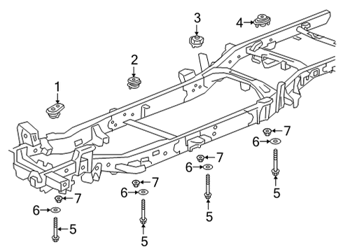 2025 Chevy Silverado 3500 HD Body Mounting - Frame Diagram