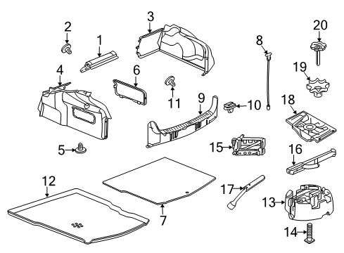 2012 Chevy Caprice Storage Tray Diagram for 92257864