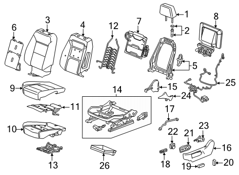 2025 Chevy Suburban Driver Seat Components Diagram 2 - Thumbnail