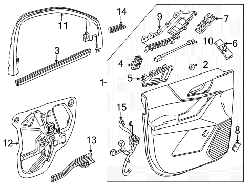 2025 Chevy Equinox Interior Trim - Front Door Diagram