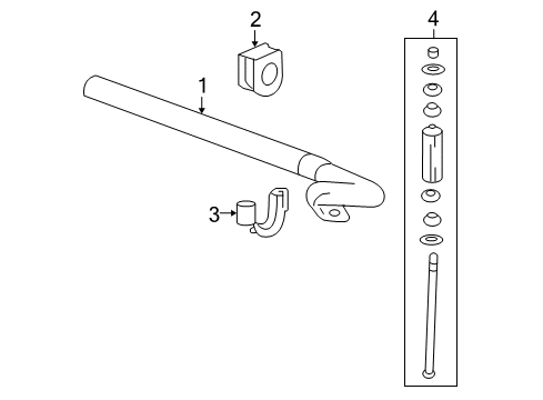 2007 Chevy Silverado 1500 Stabilizer Bar & Components Diagram 4 - Thumbnail
