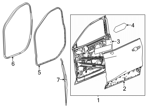 2025 Chevy Equinox EV Weatherstrip, Door Weatherstrip Diagram for 86597896