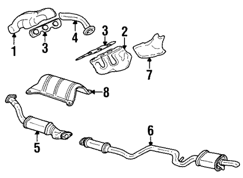 2001 Oldsmobile Intrigue Manifold Gasket Diagram for 12557872