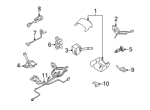 2004 Cadillac SRX Multifunction Switch Diagram for 25743472