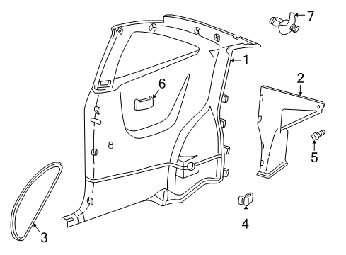 2000 Pontiac Sunfire Interior Trim - Quarter Panels Diagram 2 - Thumbnail