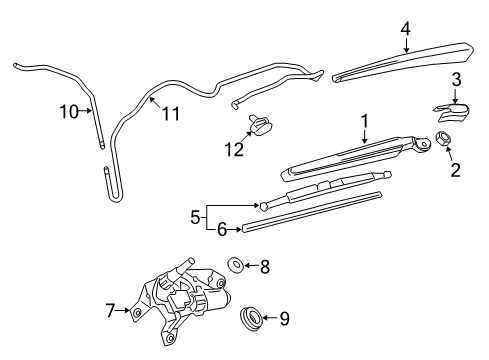 2011 GMC Terrain Wiper Arm Cap Diagram for 20938319