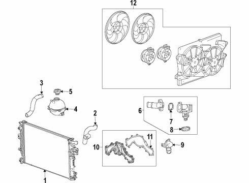 2018 Buick LaCrosse Radiator & Components Diagram 5 - Thumbnail