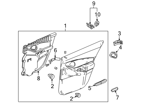 2008 Chevy Malibu Interior Trim - Rear Door Diagram 2 - Thumbnail