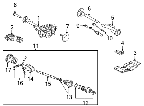 1999 Chevy K1500 Inner CV Joint, Front Diagram for 84814583
