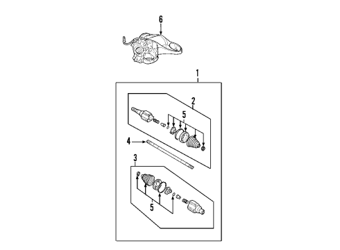 2006 Saturn Relay Rear Axle Shafts & Joints Diagram