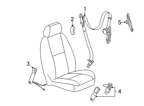 2010 Chevy Tahoe Buckle End, Passenger Side Diagram for 19180588