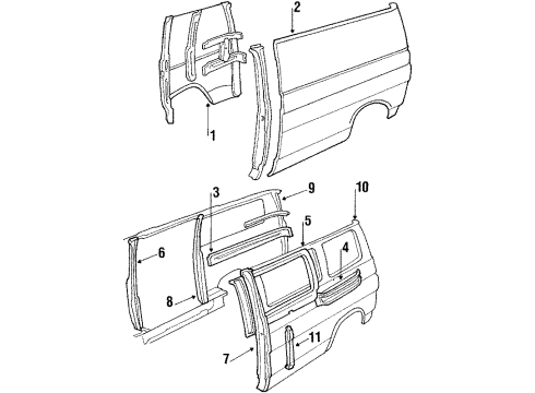 1984 Chevy G10 Side Panel & Components Diagram
