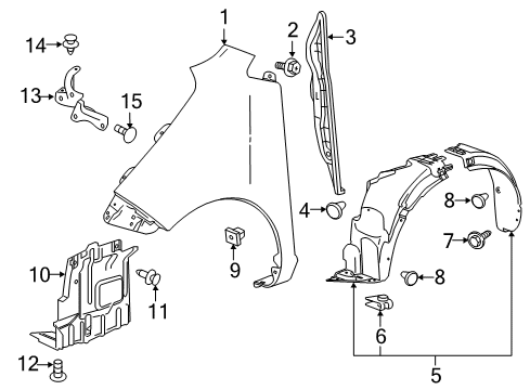 2017 Chevy Spark Fender, Front Passenger Side Diagram for 42355934