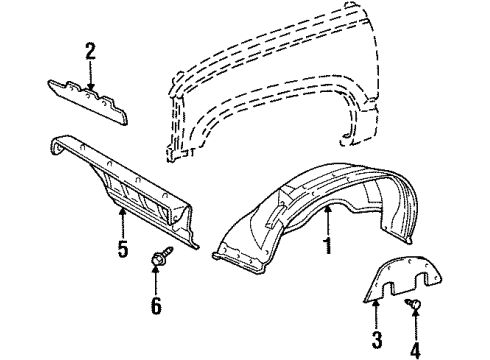 1999 Cadillac Escalade Inner Components - Fender Diagram