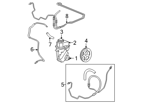 2007 Chevy Impala Power Steering Pressure Hose Diagram for 19432810