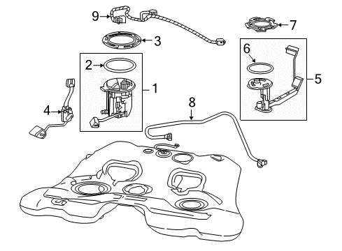 2016 Chevy Caprice Fuel Pump Assembly Diagram for 19303293