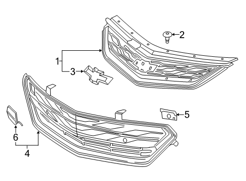 2018 Chevy Volt Grille & Components Diagram 2 - Thumbnail