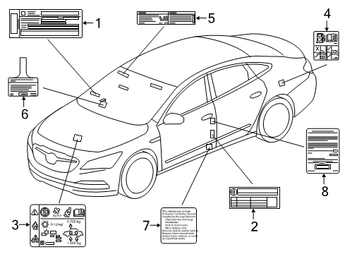 2018 Buick LaCrosse Information Labels Diagram