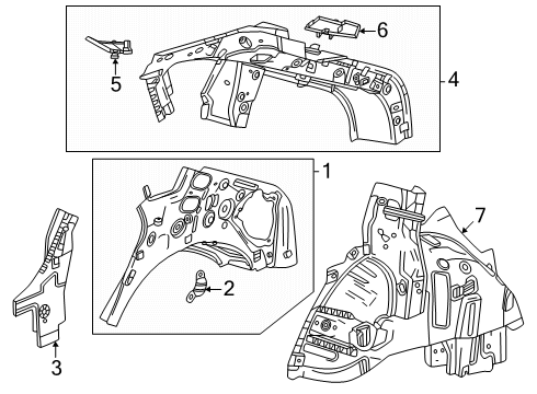 2025 Cadillac OPTIQ Inner Structure - Quarter Panel Diagram