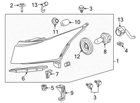 2013 Chevy Cruze Headlamp Components Diagram