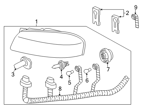 2006 Chevy Monte Carlo Headlamp Components Diagram