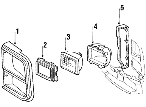 1990 Chevy G20 Headlamp Components Diagram 2 - Thumbnail