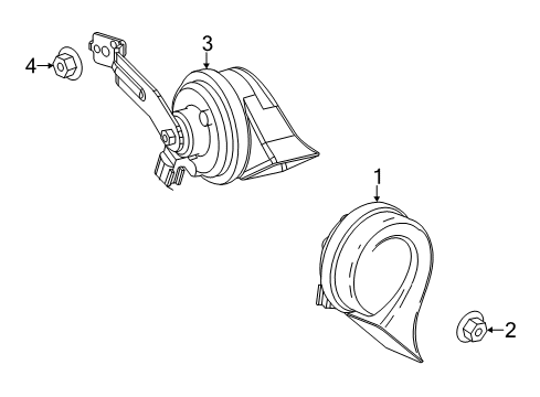 2018 Buick Encore Lower Note Horn Diagram for 42385696