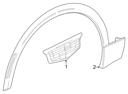 2025 Cadillac LYRIQ Exterior Trim - Fender Diagram