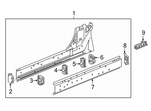 2022 Chevy Silverado 3500 HD Rocker Panel Diagram 3 - Thumbnail