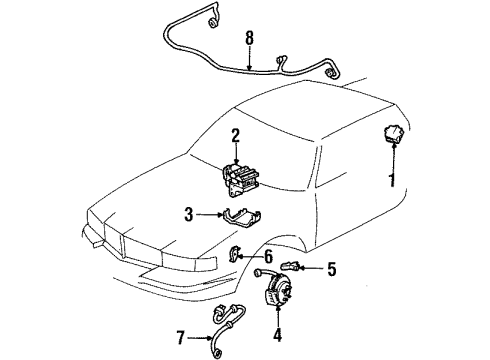2002 Cadillac Eldorado ABS Regulator Mount Bracket Diagram for 3539400