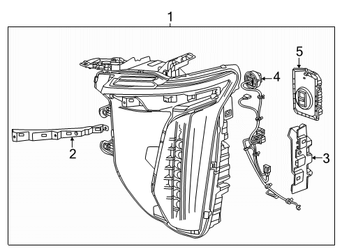 2025 Cadillac Escalade ESV Headlamp Components Diagram