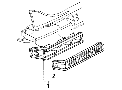1989 Cadillac Seville Tail Lamp Assembly, Driver Side Diagram for 5975549