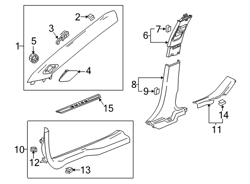 2018 Buick LaCrosse Interior Trim - Pillars Diagram