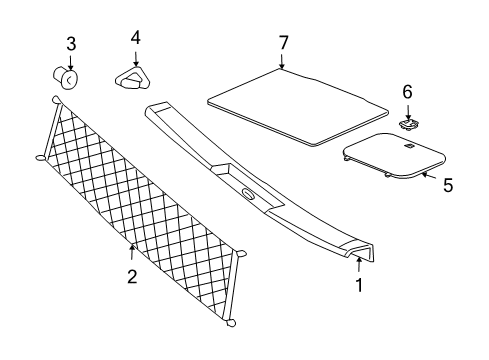 2005 Buick Rainier Storage Cover, Rear Diagram for 15287305