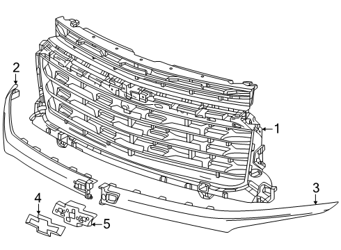 2025 Chevy Traverse Grille & Components Diagram 2 - Thumbnail