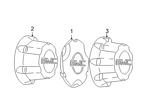 2005 GMC Savana 3500 Hub Cap Diagram for 15067581