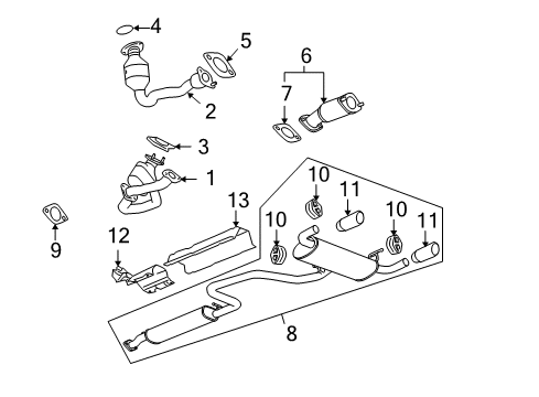 2009 Pontiac G6 Converter & Pipe Gasket Diagram for 15922444