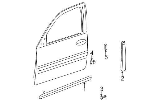 2002 Buick LeSabre Exterior Trim - Front Door Diagram