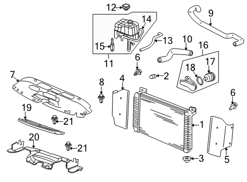 2005 Cadillac Escalade EXT Side Baffle, Passenger Side Diagram for 15185917