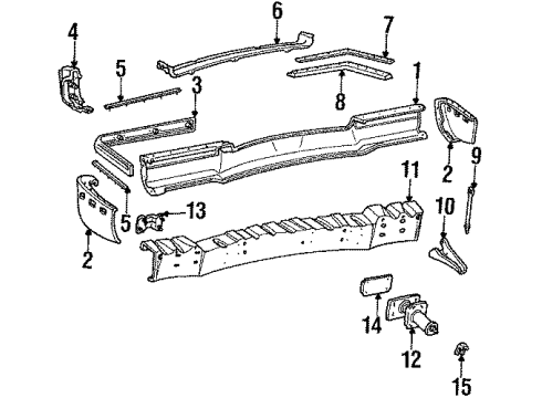 1990 Cadillac Brougham Rod, Front Diagram for 20727385