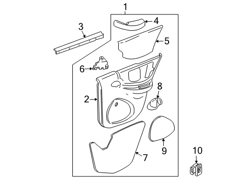 1997 Pontiac Sunfire Water Shield, Inner Passenger Side Diagram for 22617116