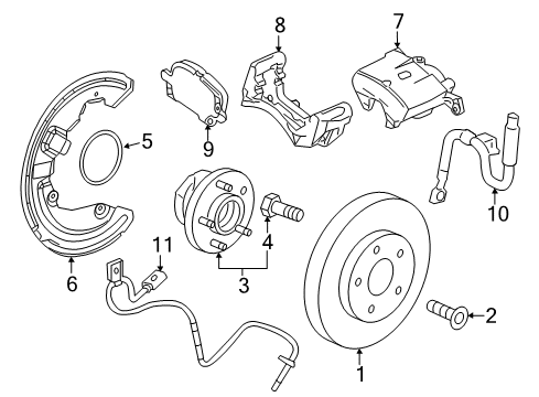 2015 Cadillac ATS Backing Plate, Front Diagram for 22802366