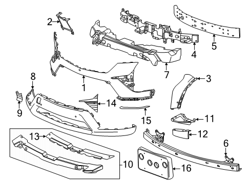 2025 Cadillac OPTIQ Bumper & Components - Front Diagram