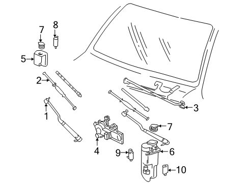 1989 Chevy Astro Wiper & Washer Components Diagram