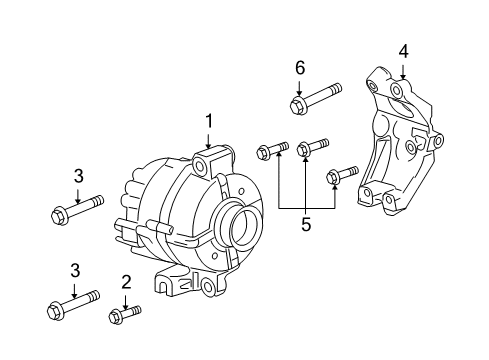 2010 Chevy Camaro Alternator Diagram for 13597236
