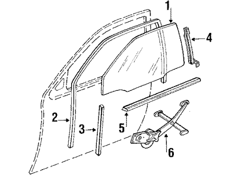1991 Pontiac LeMans Front Door - Body Diagram 2 - Thumbnail