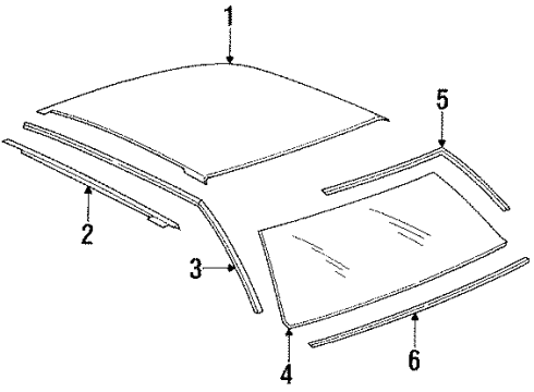 1987 Oldsmobile Firenza Roof & Components Diagram 3 - Thumbnail