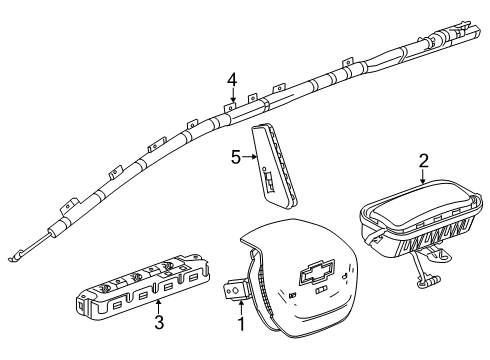 2025 Chevy Equinox EV Airbag Assembly-Front & Rear Row Roof Rail Diagram for 85068510