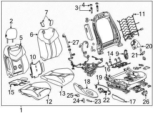 2017 Chevy SS Seat Back Pad Diagram for 92293176
